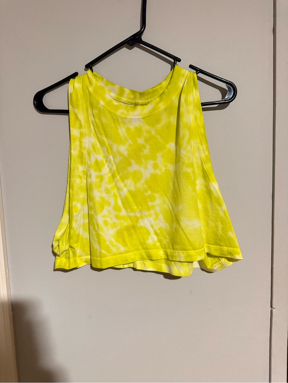 lululemon athletica Neon Yellow Tie-Dye Cropped Tank